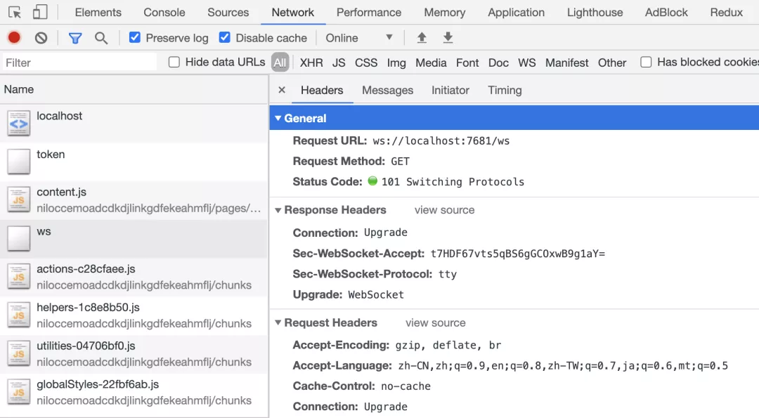 传输协议是 WebSocket
