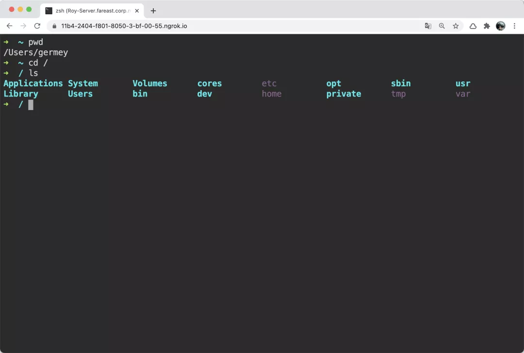 指定的 URL 访问这个终端