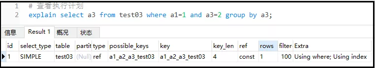 对于复合索引,不要跨列使用