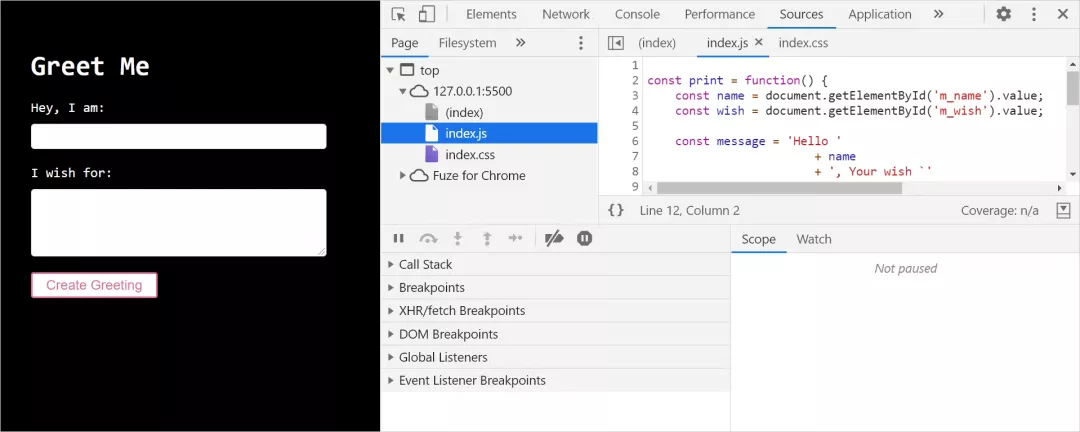 了解 Sources 面板