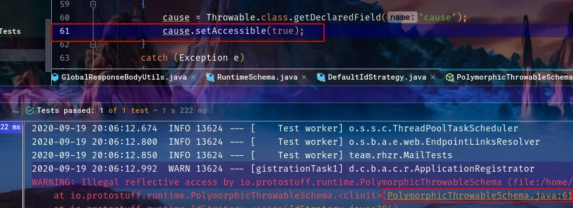 protostuff 中的非法反射访问代码段