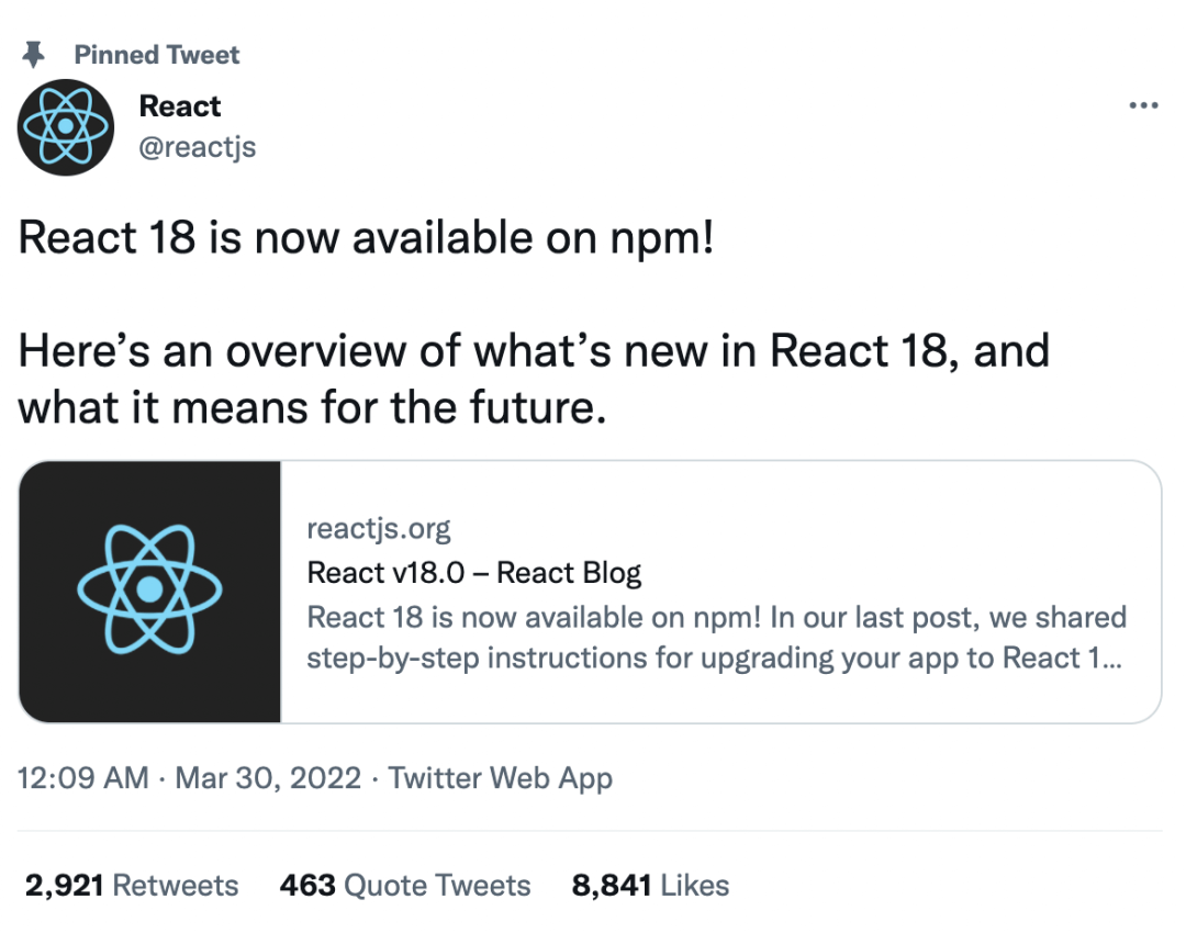 React 18.0 正式发布