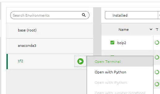 激活虚拟环境 tf2