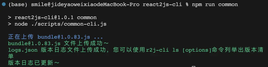 目录下执行 npm run common 命令