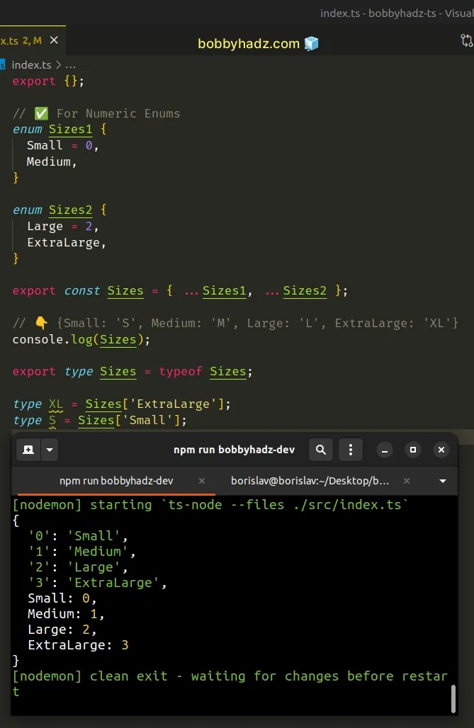 如何在 TypeScript 中合并枚举?