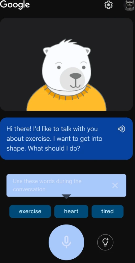 谷歌推出 AI 英语对话练习功能