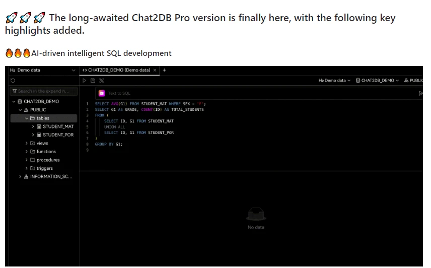 Chat2DB:普通人也能用的 AI 驱动的数据开发和分析平台