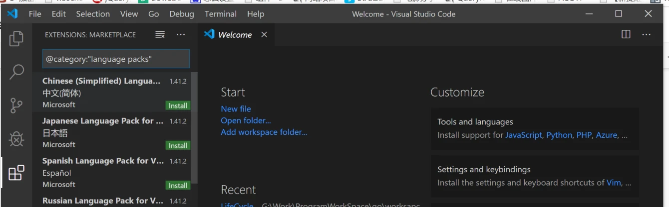 选择 install additional language...