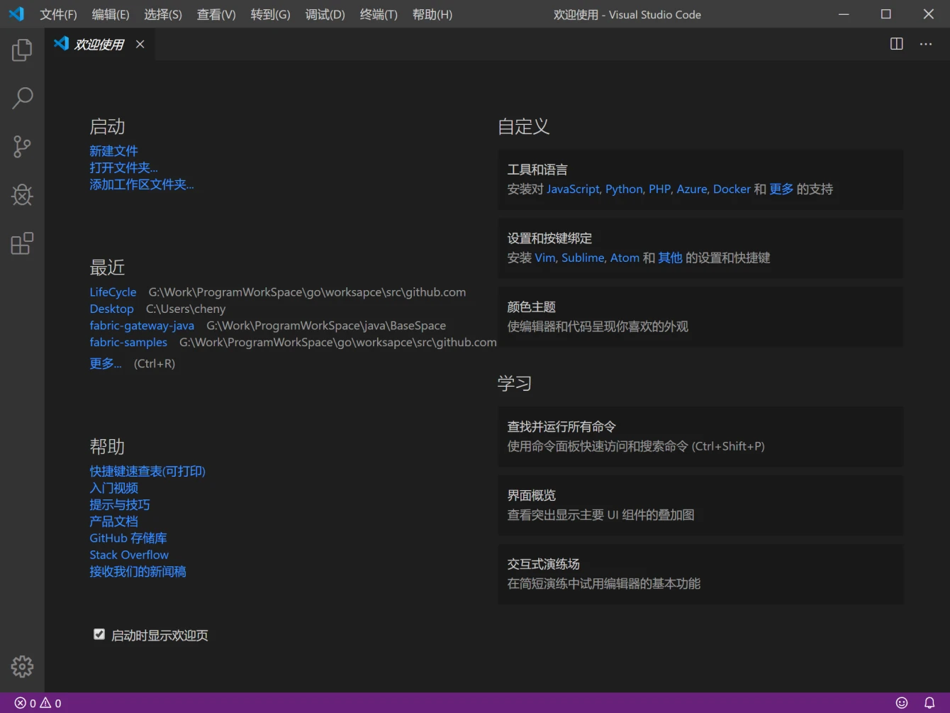 中文的 VSCode 界面