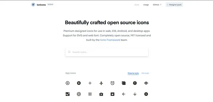 Ionicons:轻盈迅捷,移动优先