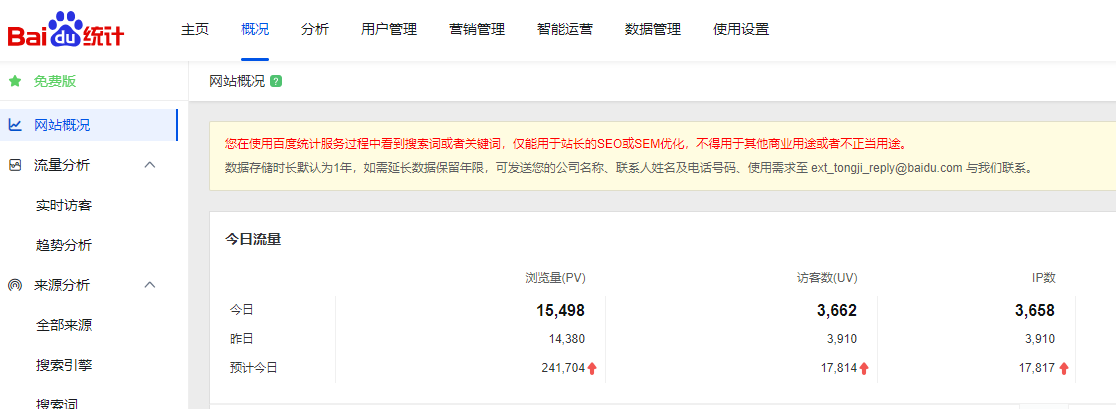 百度统计流量