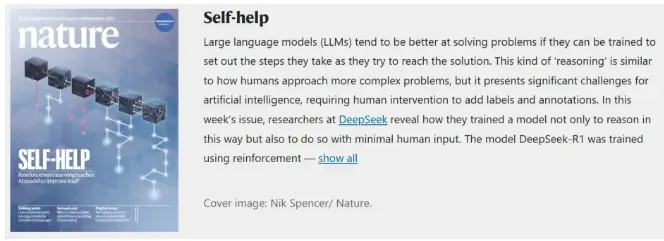 DeepSeek 论文登上 Nature 封面,AI 大模型首次通过同行评审