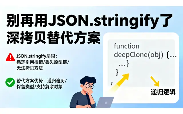 别再用JSON.stringify了 推荐几种更可靠的深拷贝替代方案