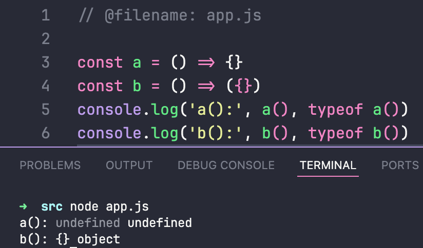 JS 中的 () => {} 和 () => ({}) 的区别是什么?
