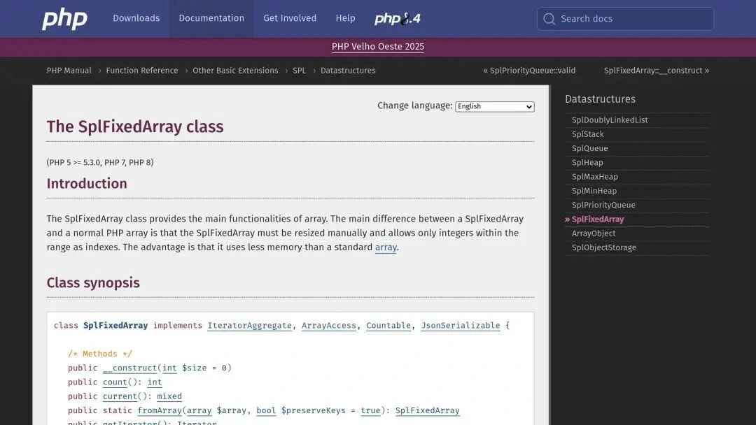 SplFixedArray 如何存储数据
