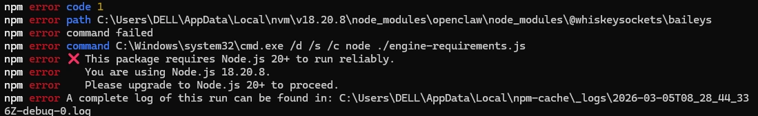 node 版本太低,怎么升级版本,按照下面步骤来即可完成升级、灵活切换